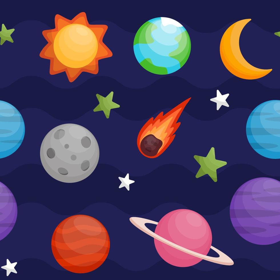 Celestial Bodies Seamless Pattern vector