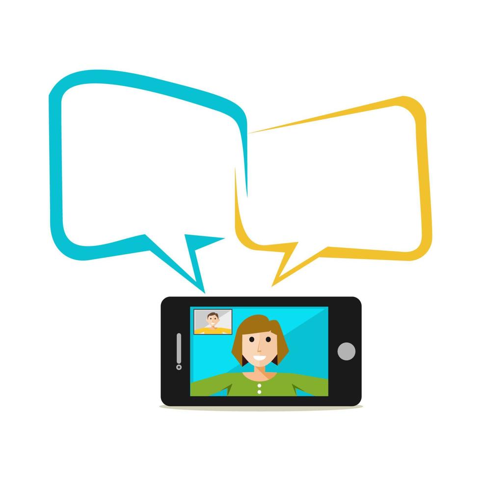 Video call smartphone. Video call app technology concept. vector