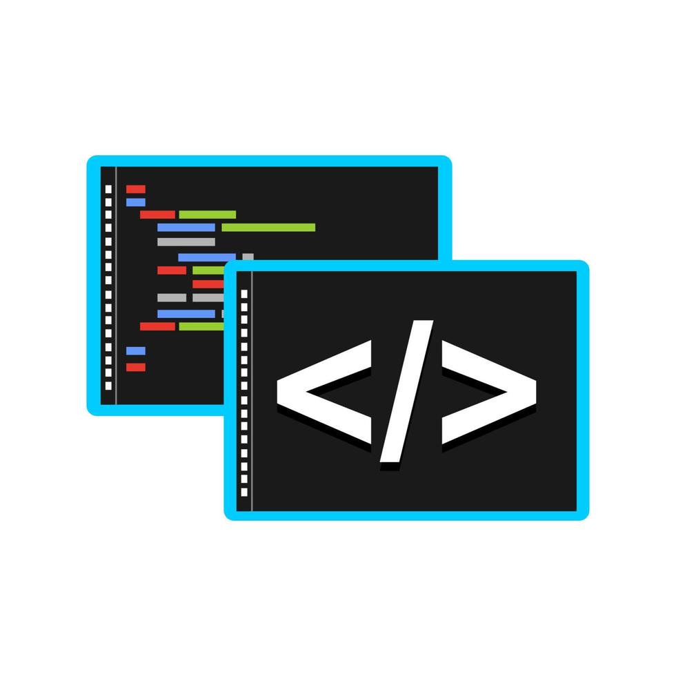 icono de programación o codificación. símbolo del editor de programación. vector