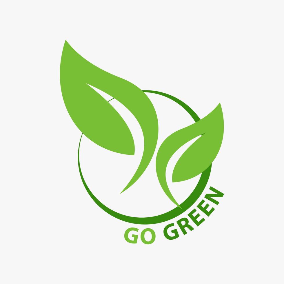 Go Green Logo Template vector
