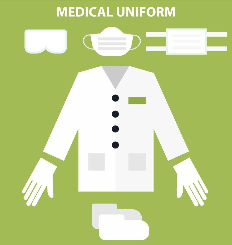 Medical uniform set designs vector