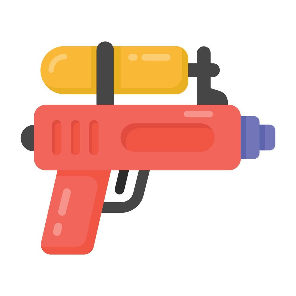 pistola de juguete en icono de estilo plano, vector editable