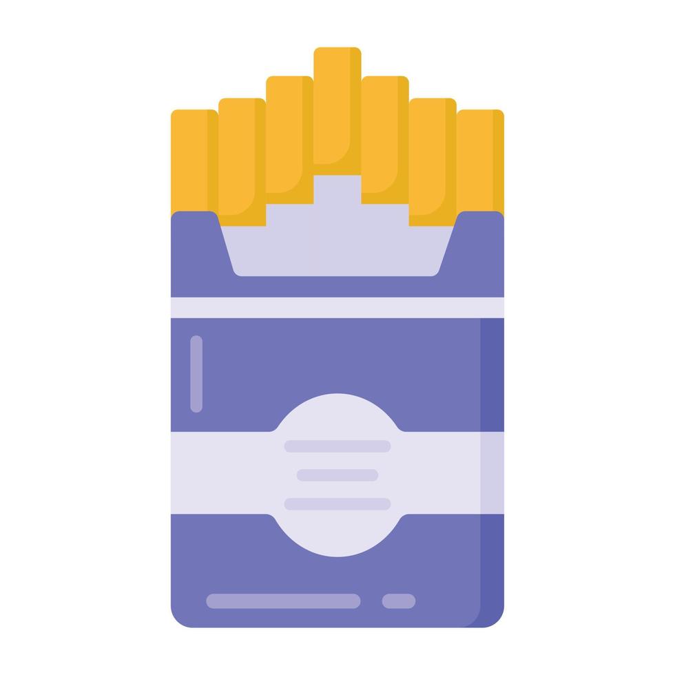 paquete de cigarrillos en icono de estilo plano, peligroso e insalubre vector