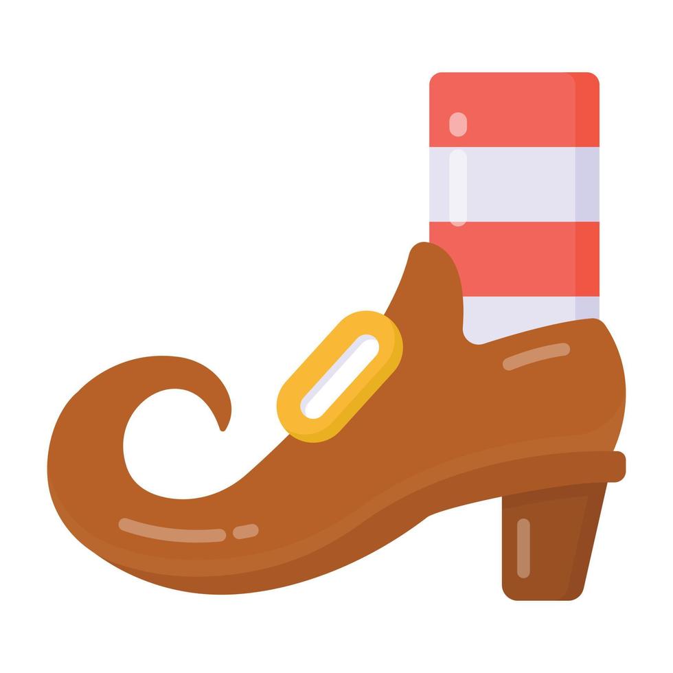 A horror halloween shoe icon in flat design vector