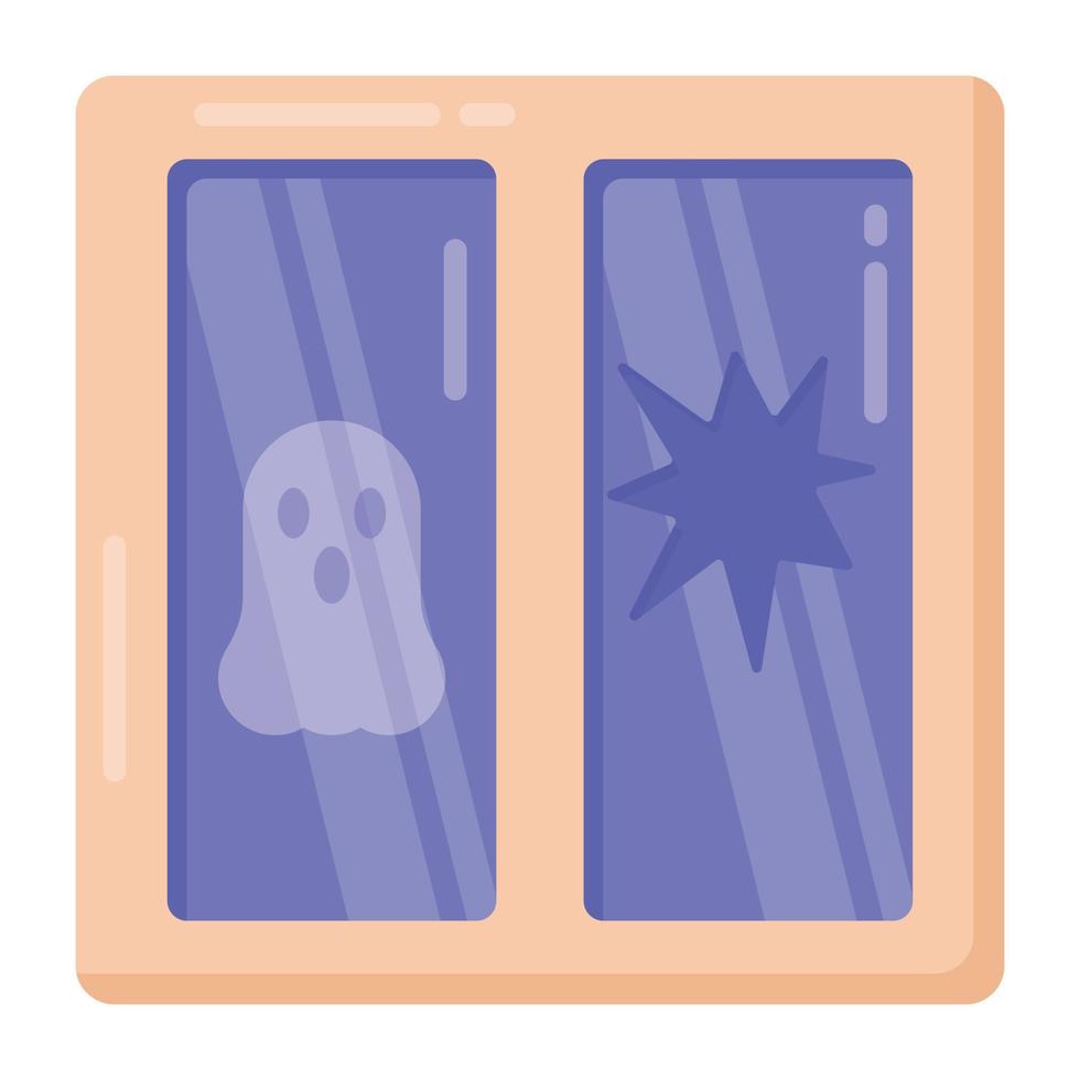 Icon of window ghost in flat style vector