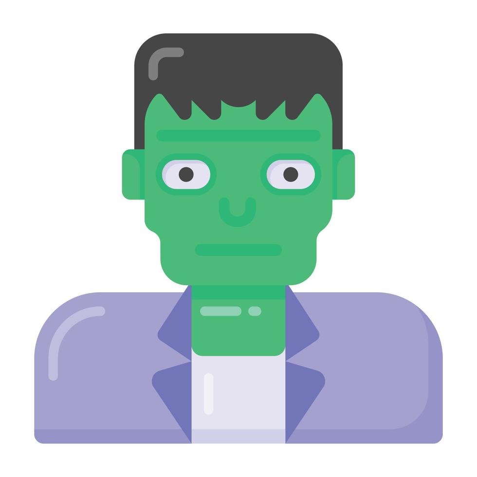 un diseño vectorial de hombre zombi, diseño de icono de cara aterradora vector