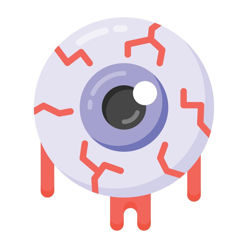 Bloody eye icon design, gooey eyeball in flat style vector