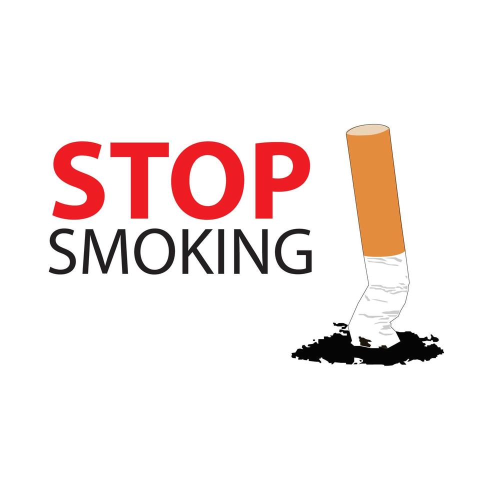 Turn off cigarette Stop smoking vector