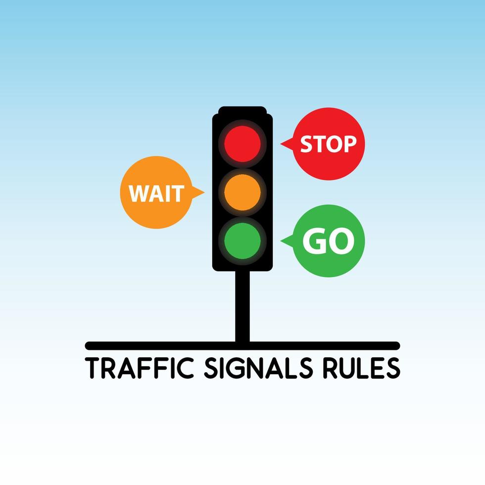 Traffic Light sugnals rules blue sky background vector