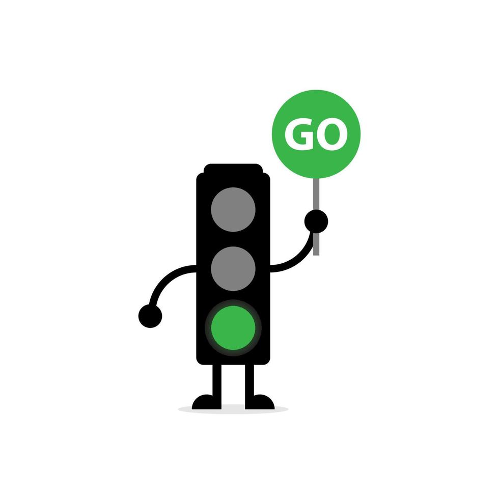 Green Traffic light Mascot vector