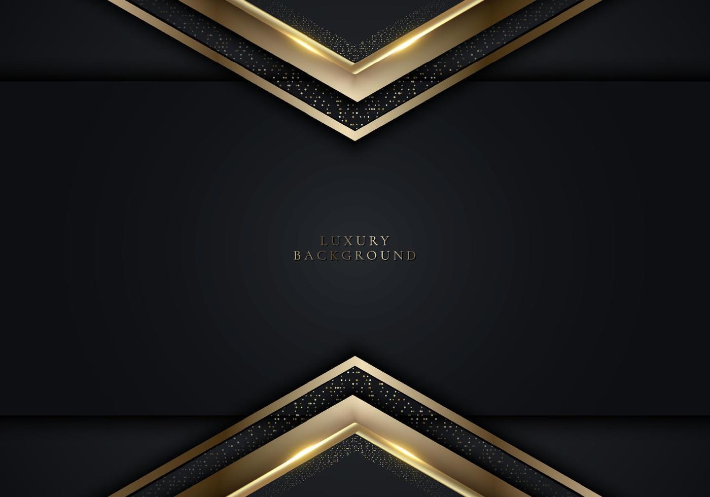 Modern luxury template design black triangles and golden glitter vector