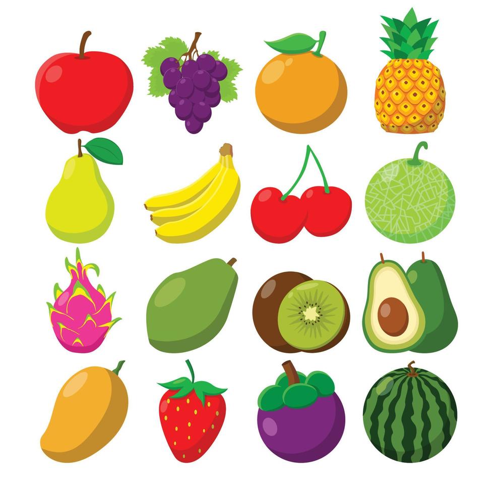 fruit icon set vector