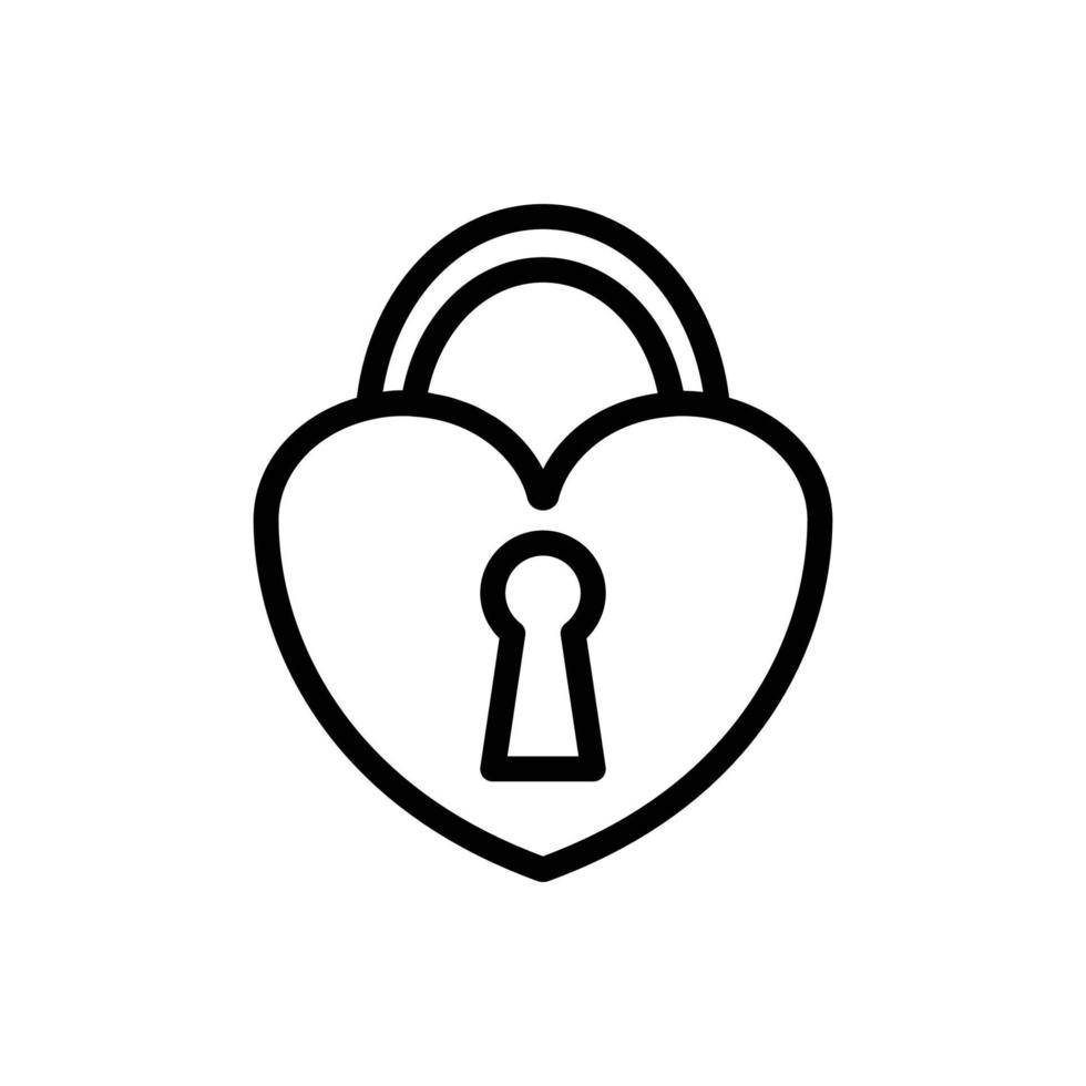 icon padlock for valentine's day vector