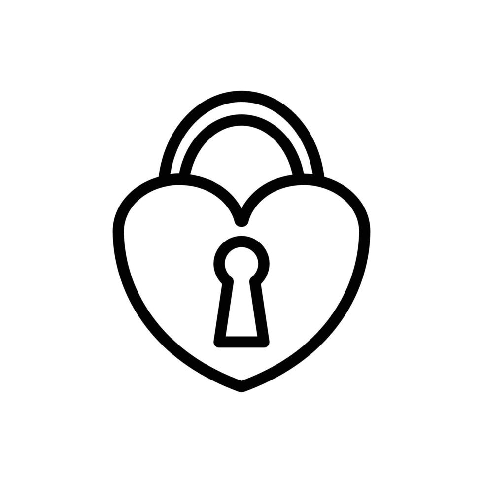 icon padlock for valentine's day vector