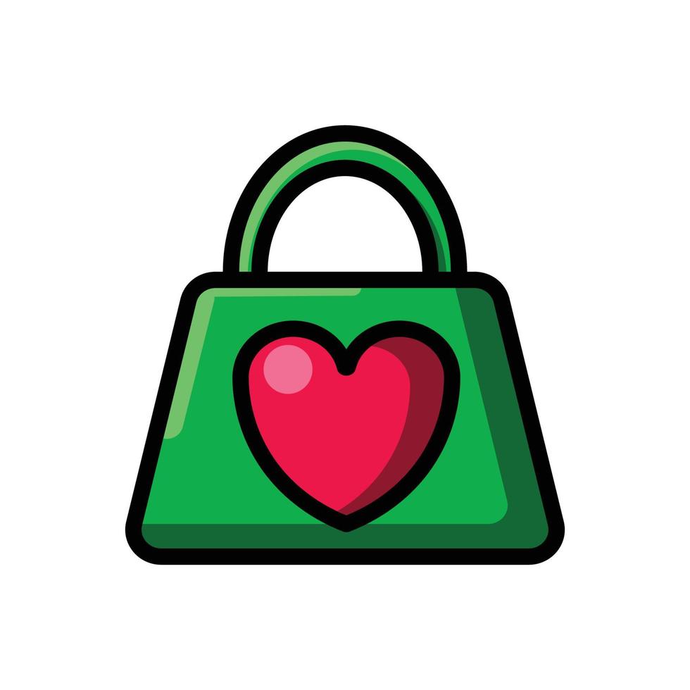 bolsa de iconos para el día de san valentín vector