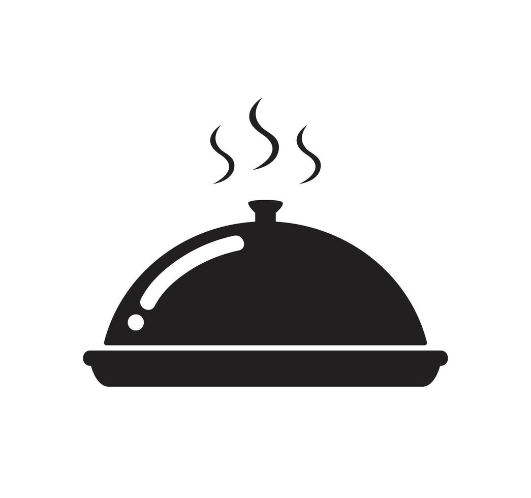 Waiter with cloche. Food serving vector illustration EPS10