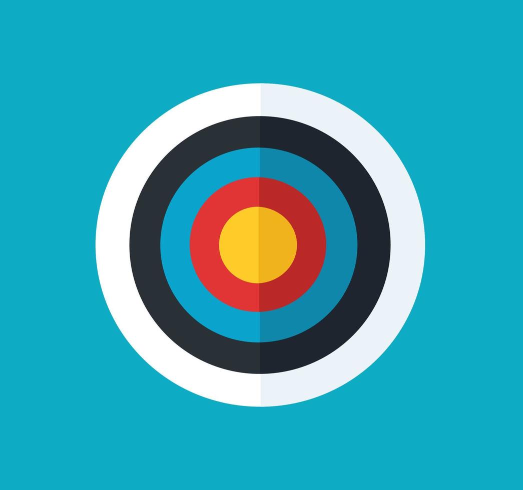 Archery target. Goal achieve concept vector