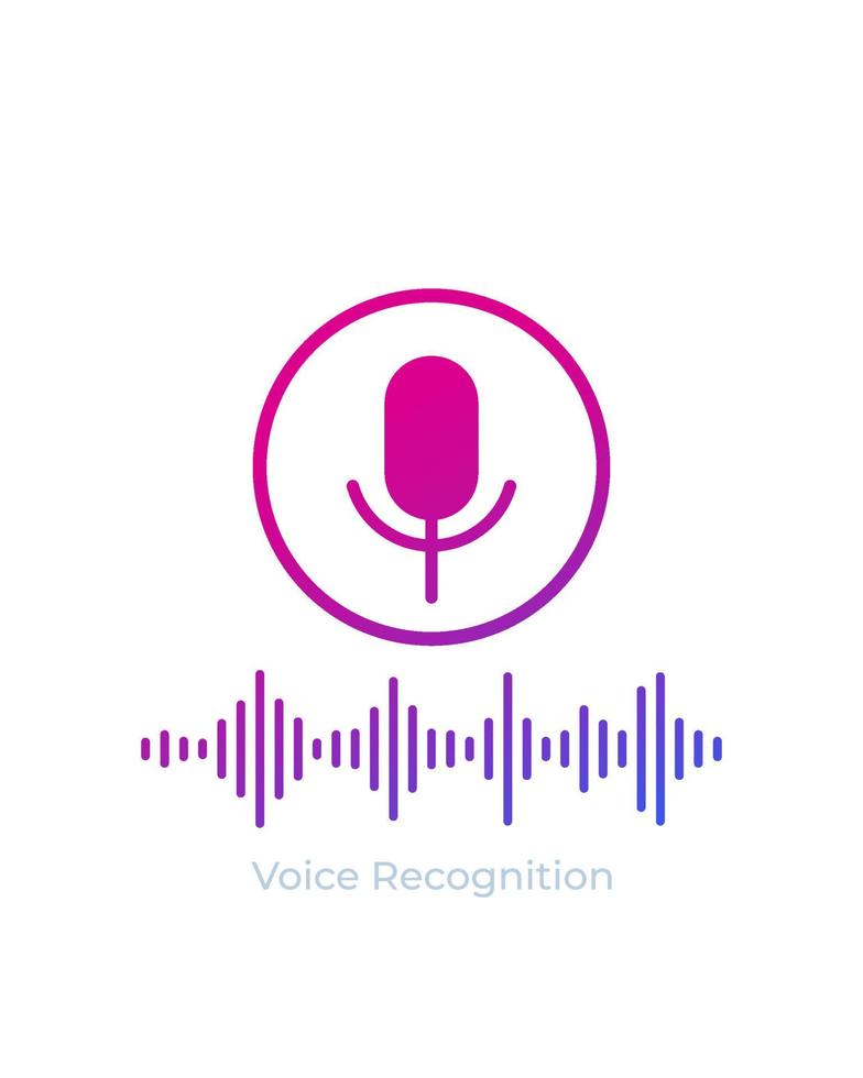 icono de vector de reconocimiento de voz y audio