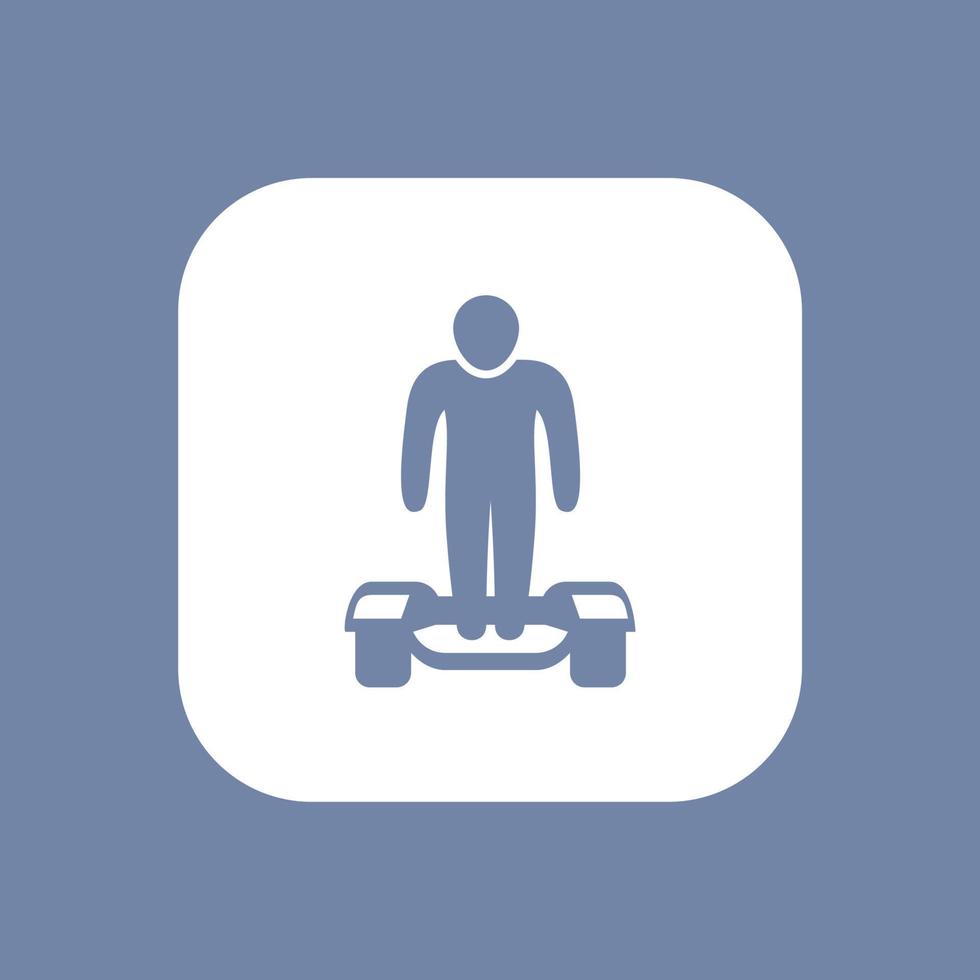 hoverboard, icono, señal, blanco, vector, ilustración vector