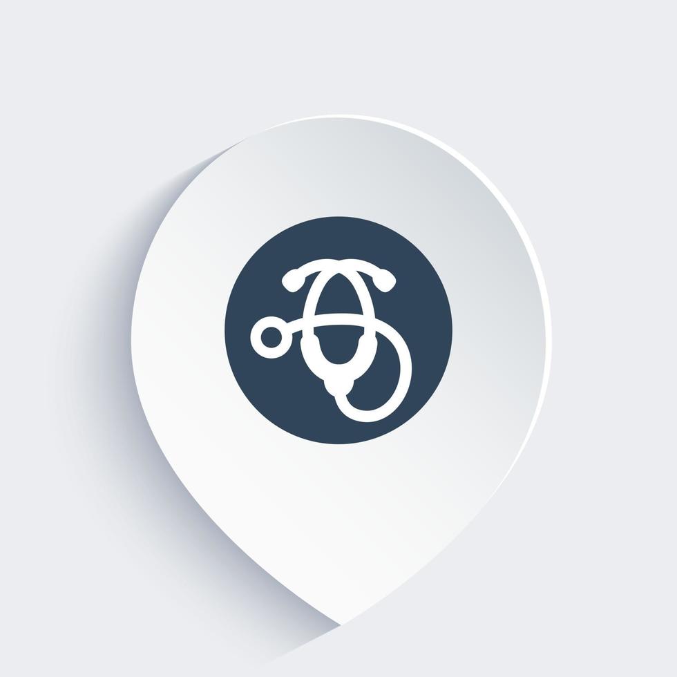 stethoscope icon on mark vector
