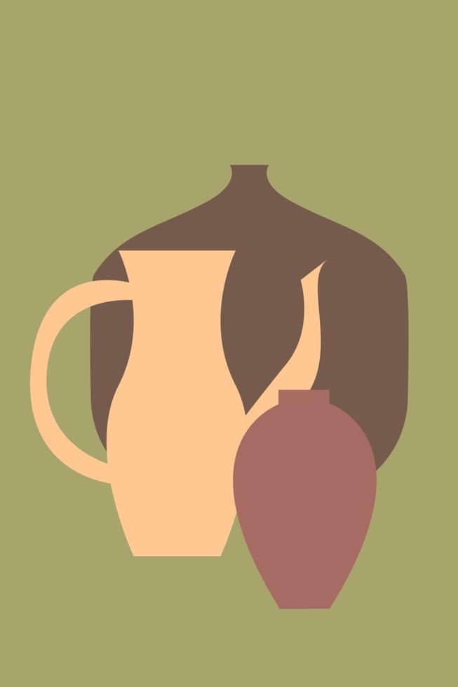 Vase pattern background. vector cartoon, flat illustration
