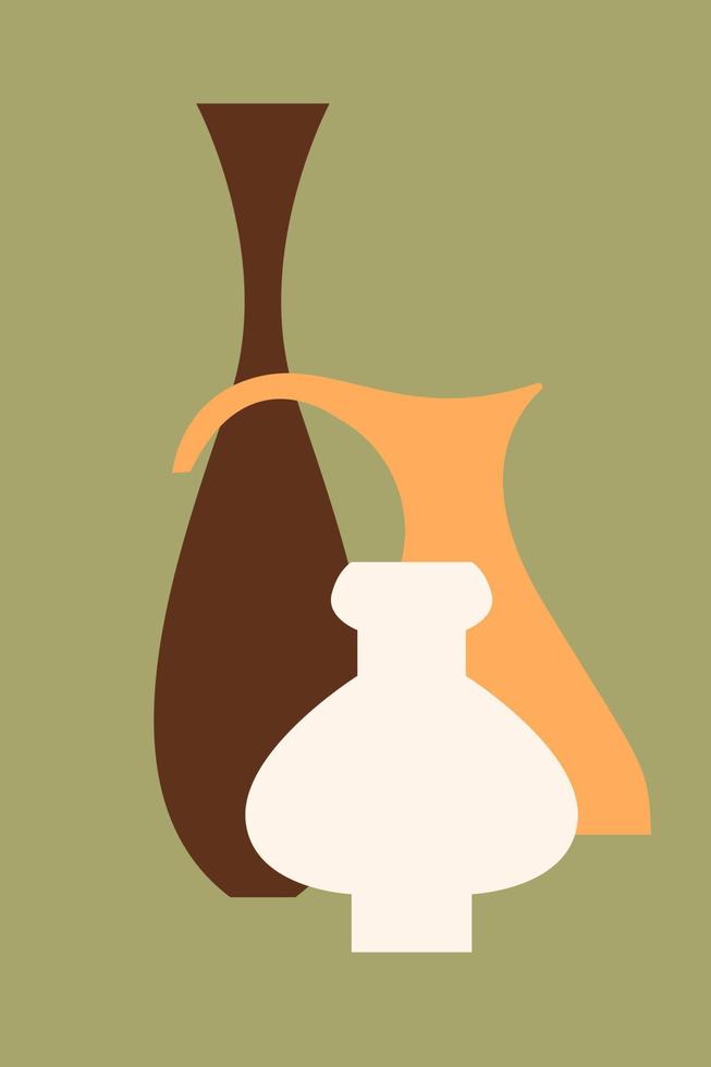 Vase pattern background. vector cartoon, flat illustration