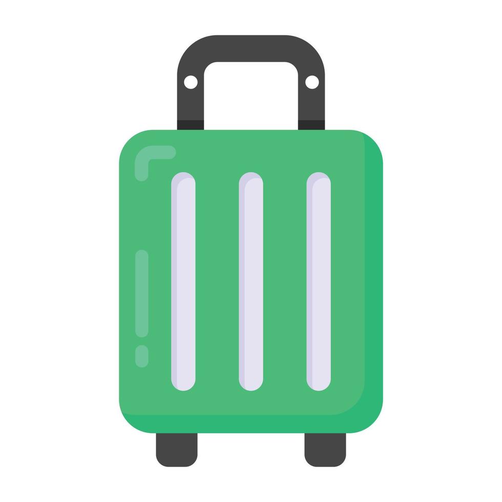 icono plano de maleta, bolsa de viaje vector