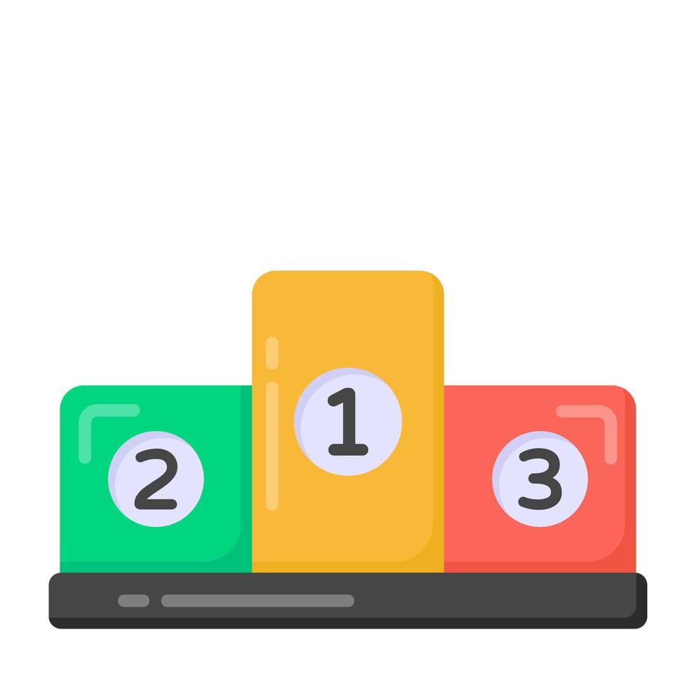 Winner podium icon flat design in editable style vector
