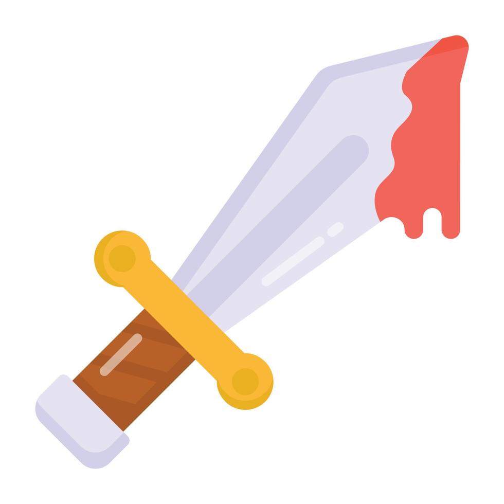 Blood on knife concept of kill icon, editable vector