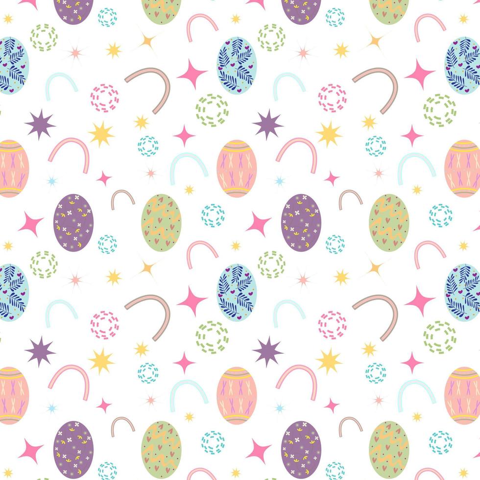 Handmade easter eggs seamless pattern background. Abstract eggs pattern for card, invitation, wallpaper, album, scrapbook, holiday wrapping paper, textile fabric vector