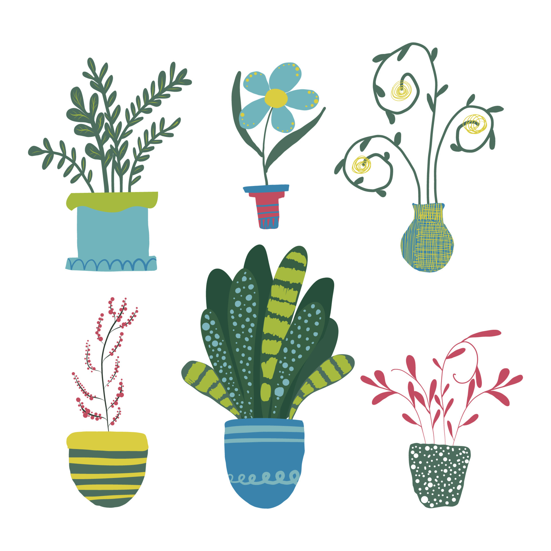 Abstract houseplants and flower pots in cartoon style. Hand drawn set isolated on white background. Vector illustration 5862801 Vector Art at Vecteezy Abstract houseplants and flower pots in cartoon style. Hand drawn set isolated on white background. Vector illustration 5862801 Vector Art at Vecteezy