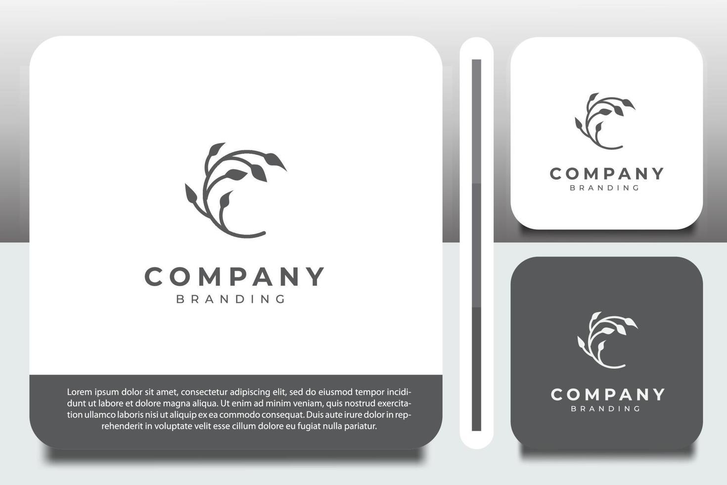 logo design template, with letter c icon leaf logo vector