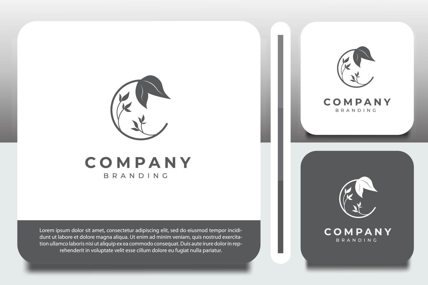 logo design template, with letter c icon leaf logo vector