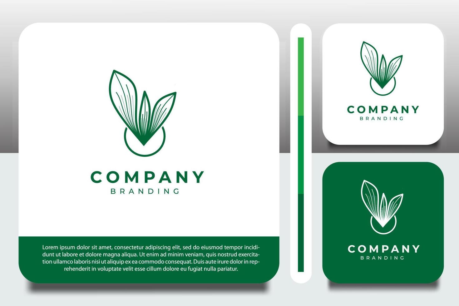 logo design template, with green leaves icon vector