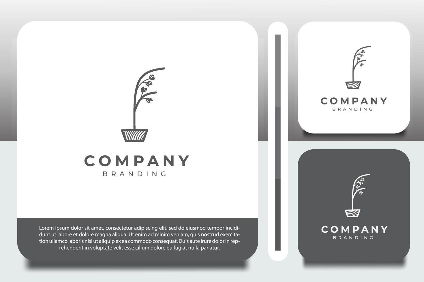 monochrome logo design template, with flower shaped letter f icon vector