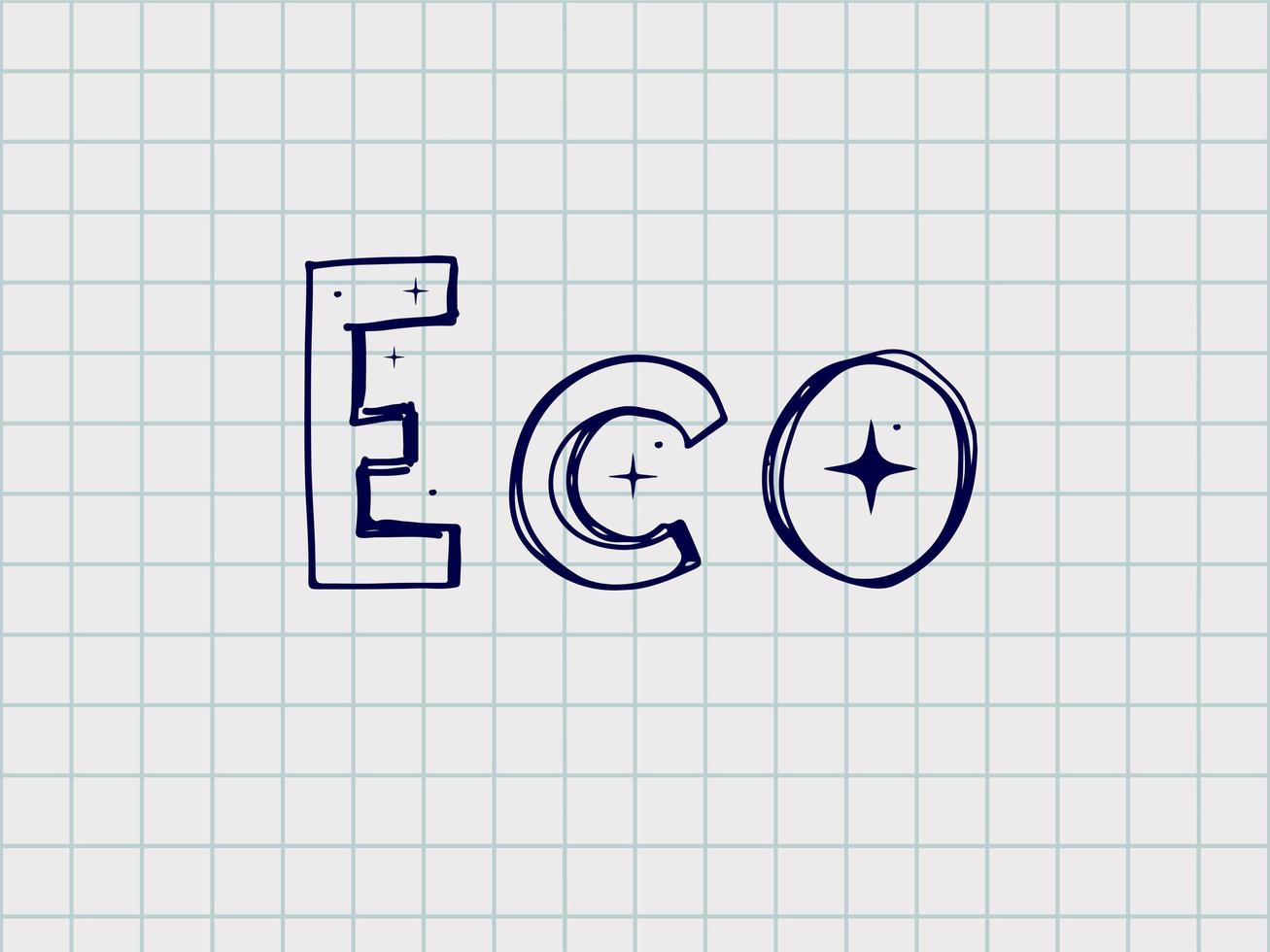 ilustración vectorial de la palabra eco con las hojas. vector