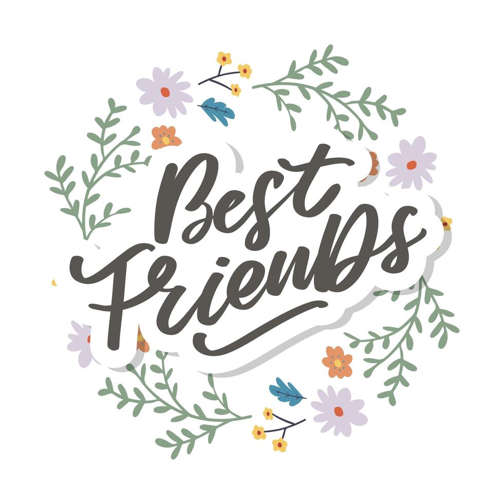 Best Friend Forever Frienship Day soul sister with heart lettering design best friend forewer bff besties vector