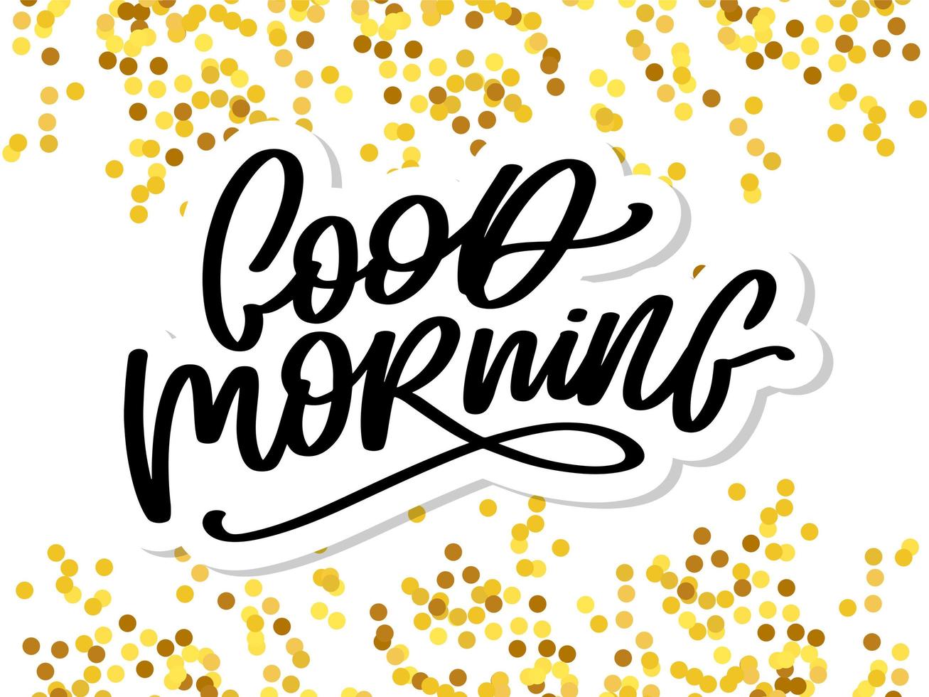 Good Morning lettering calligraphy brush text slogan 5862910 Vector Art ...