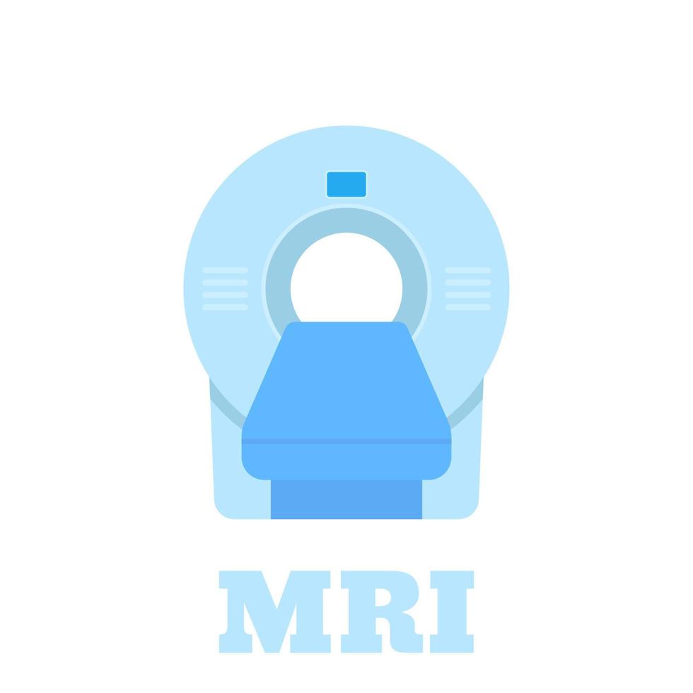 icono de escáner mri aislado en blanco en estilo plano vector