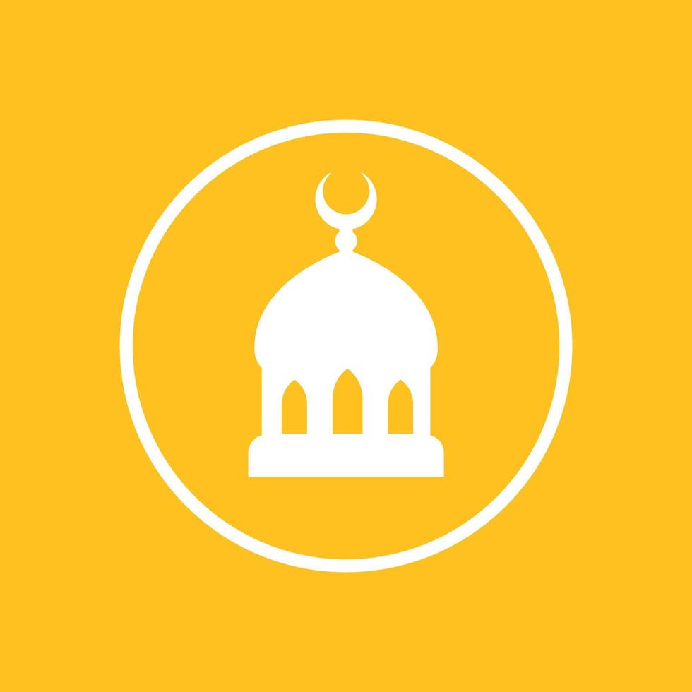 mosque icon in circle vector