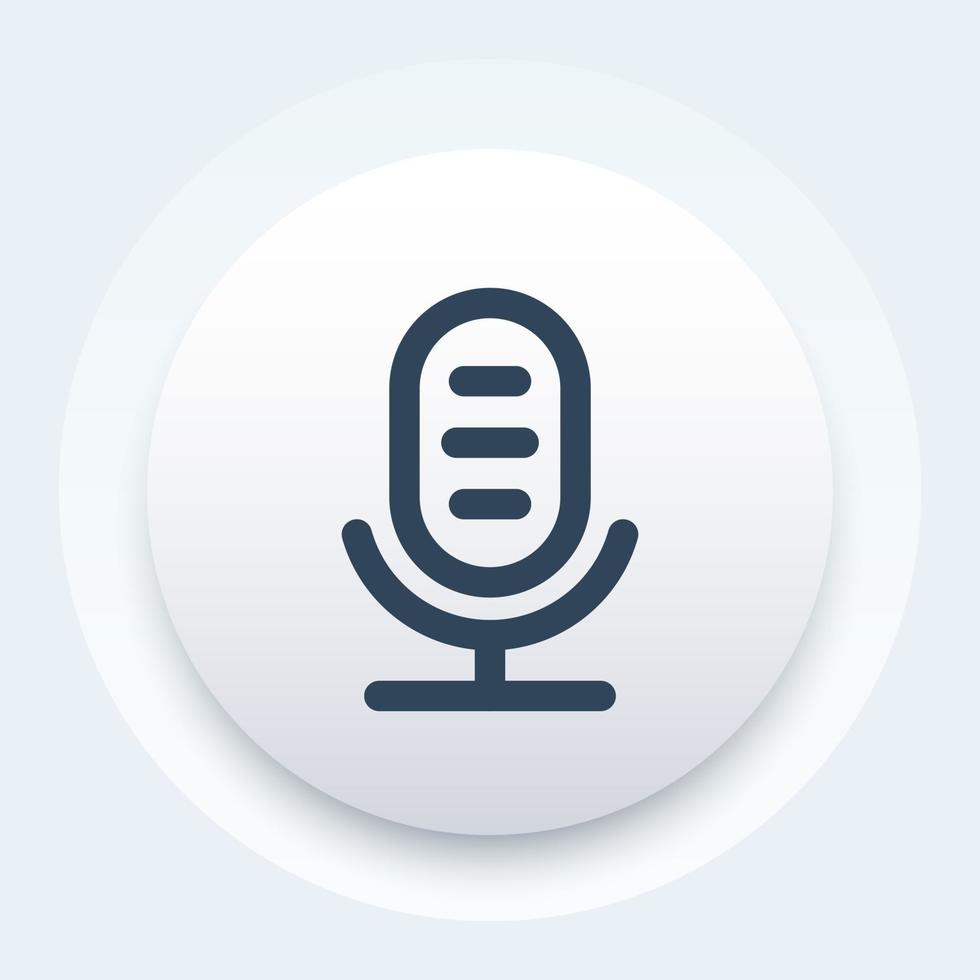 microphone vector icon, linear style