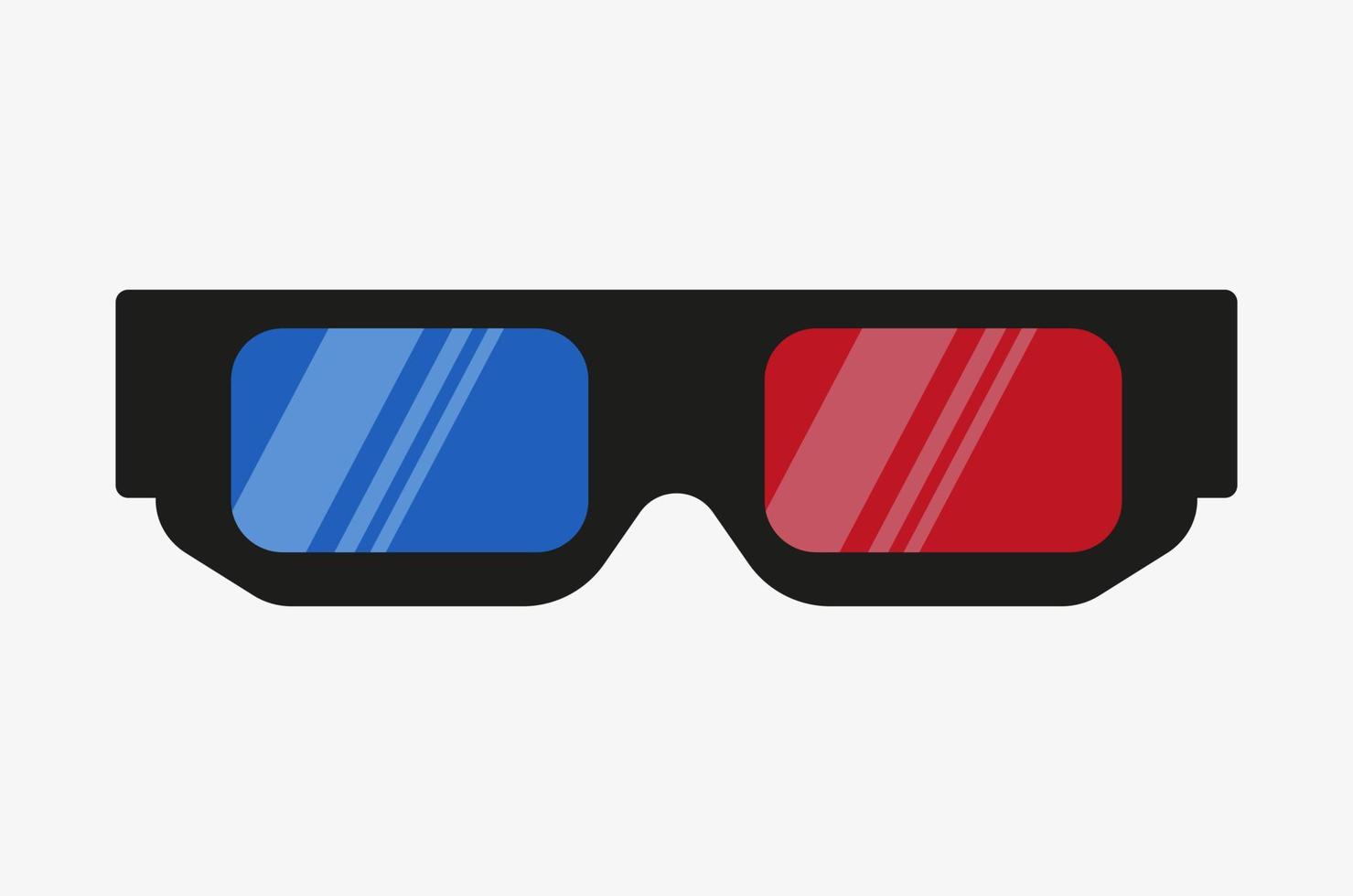 ilustración vectorial en gafas 3d aisladas sobre fondo blanco. cine película viendo gafas vector