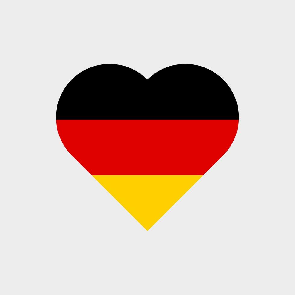 The flag of Germany in a heart shape. German flag vector icon isolated on  white background 5863135 Vector Art at Vecteezy