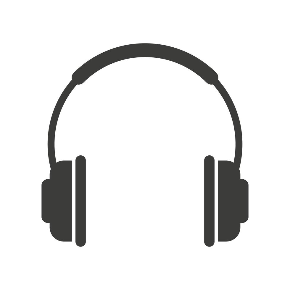 icono de vector de auriculares. símbolo de la música aislado sobre fondo blanco