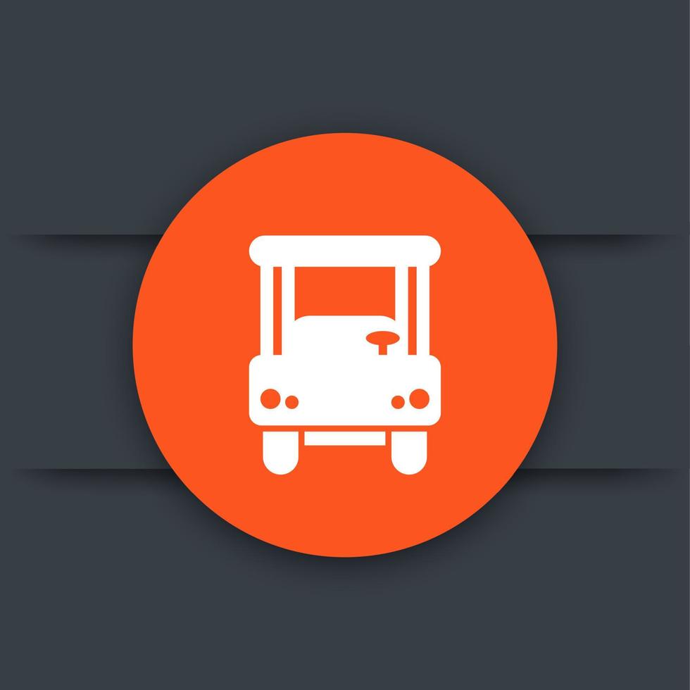 Golf cart flat icon, vector illustration