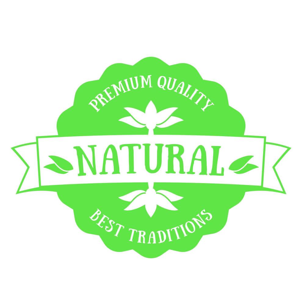 emblema de producto natural, insignia vector