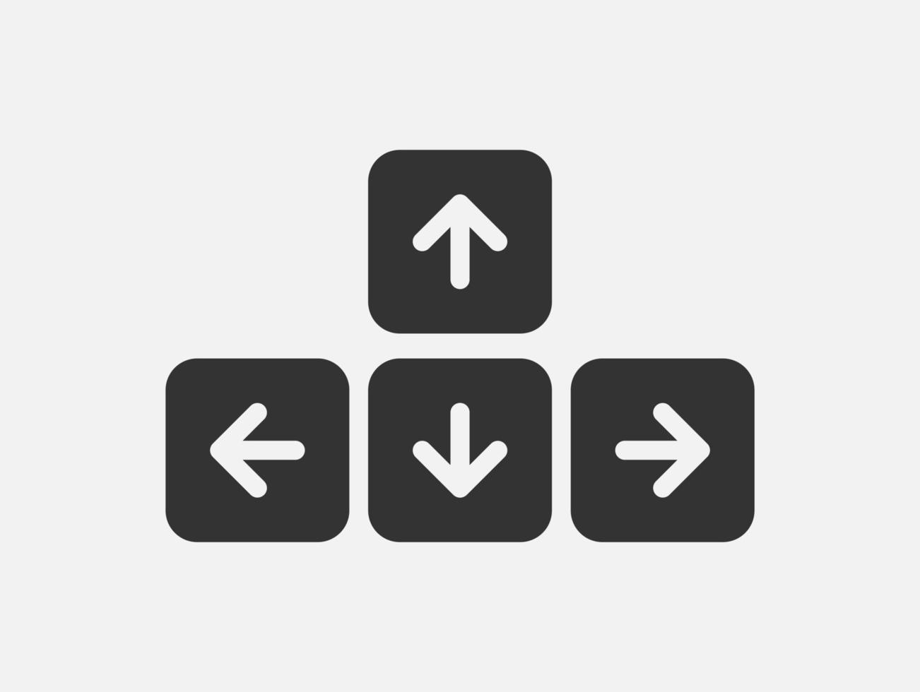 PC keyboard arrow keys vector icon isolated on white background