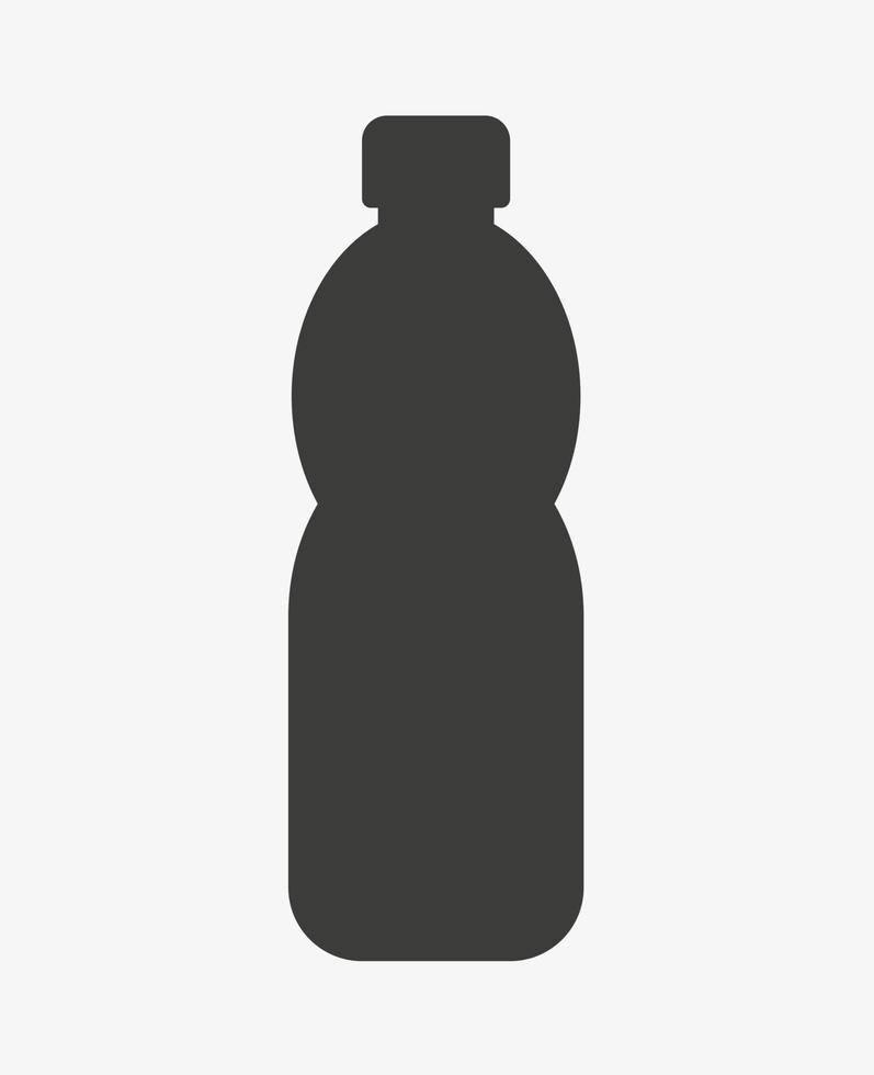 Plastic bottle silhouette. Vector illustration. Beverage icon