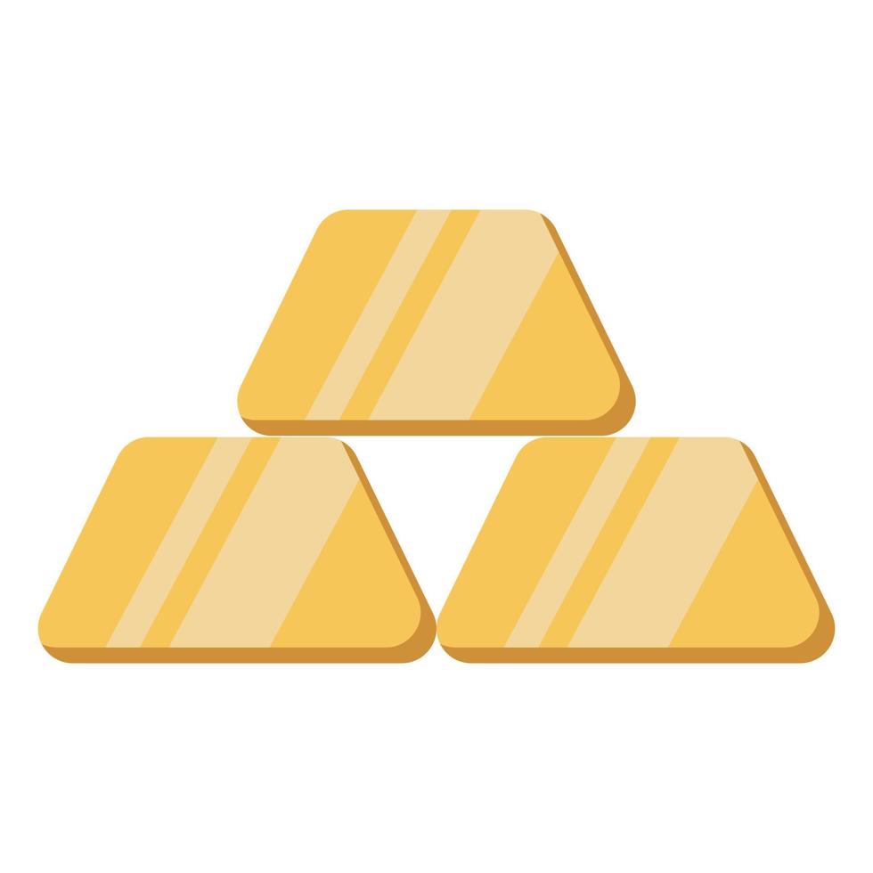 Gold bar icon. Vector illustration isolated on white background