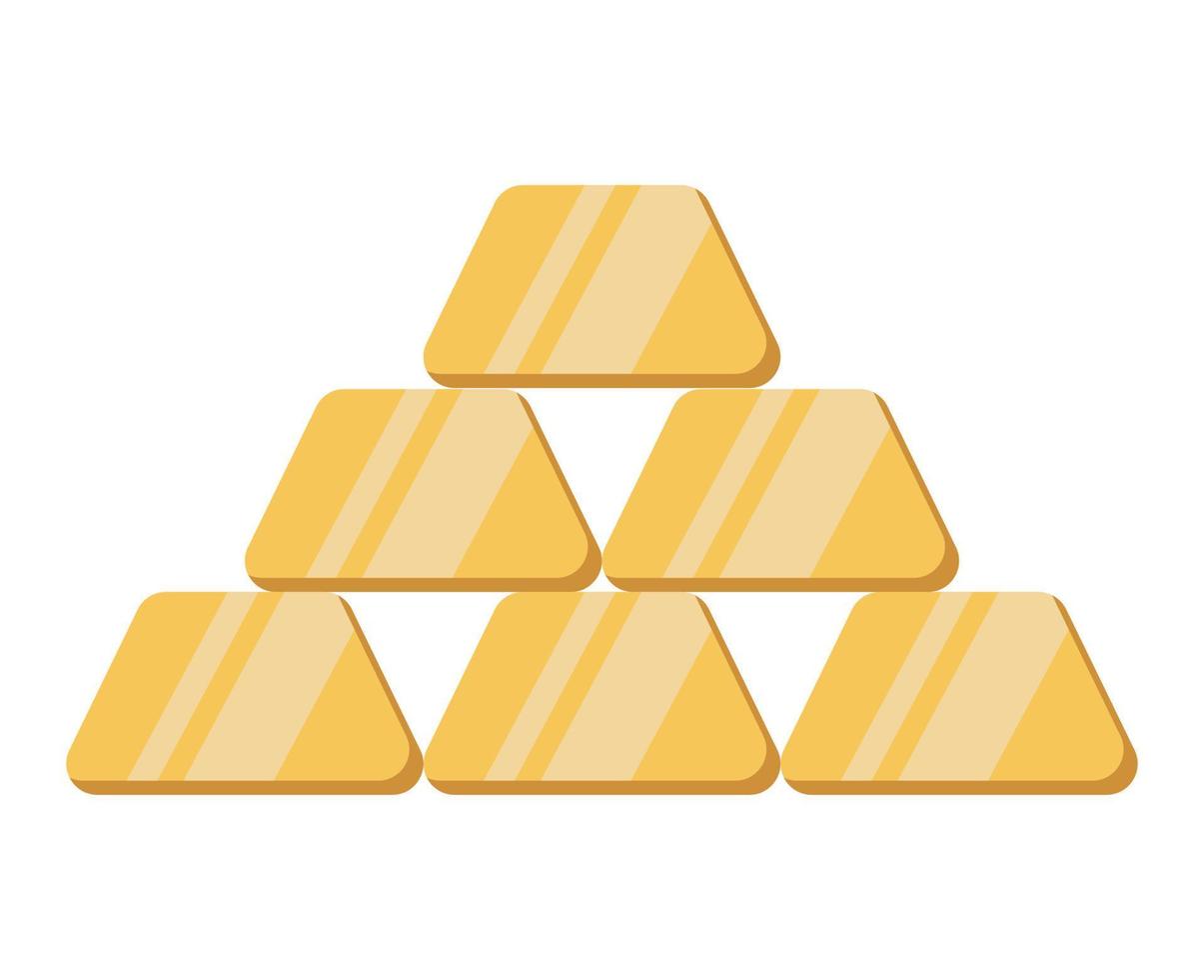 Gold bar icon. Vector illustration isolated on white background